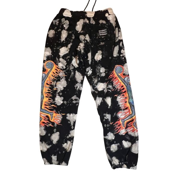 Market Skelly Digital Dunk Sweat Pants Black & White Graphic Design Size S - Picture 3 of 8